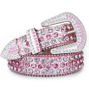 Pink Rhinestone Buckle Belt