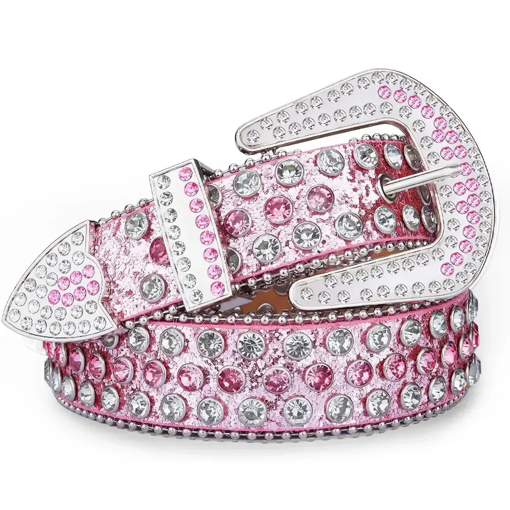 Pink Rhinestone Buckle Belt