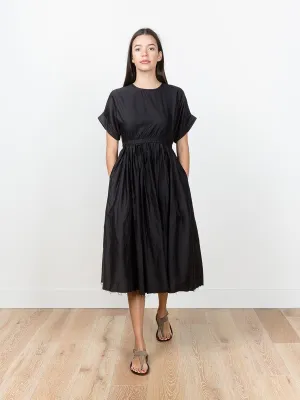pleated dress - black