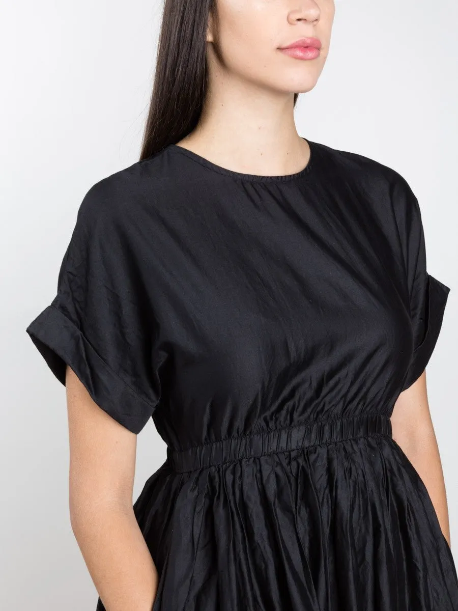 pleated dress - black
