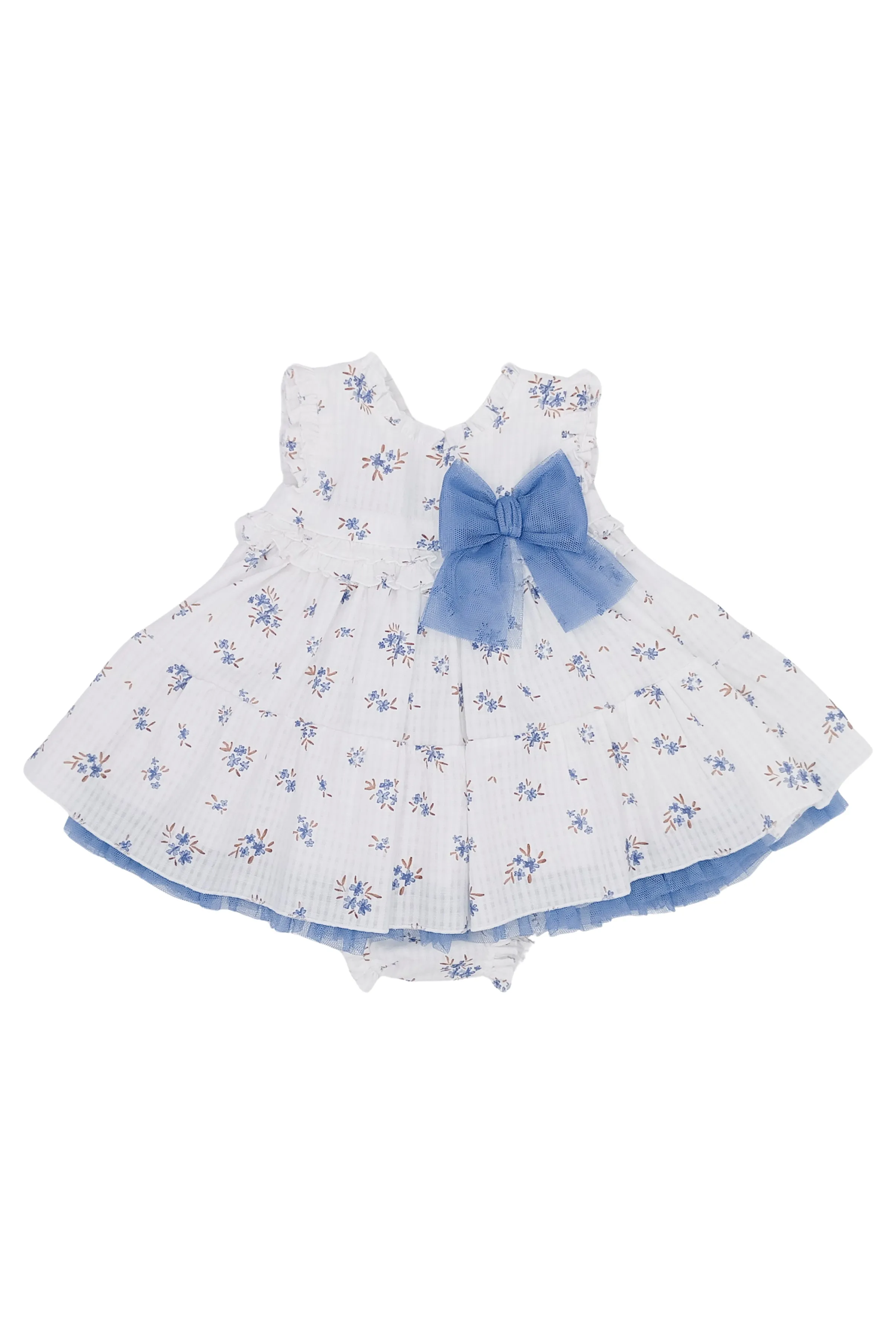 PREORDER "Sophie" Sky Blue Floral Dress & Bloomers