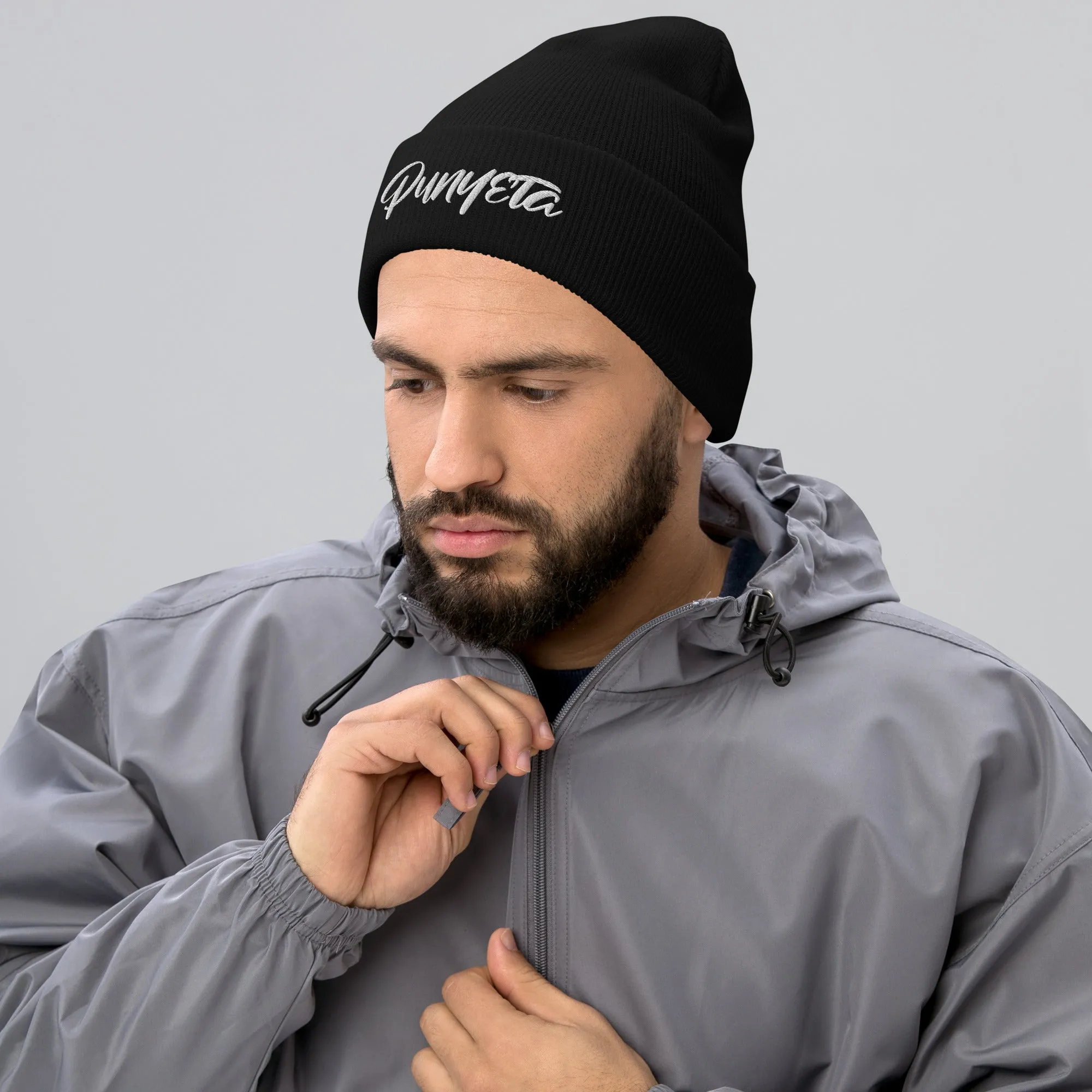 Punyeta Cursive Cuffed Beanie