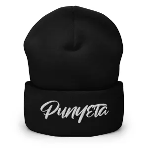 Punyeta Cursive Cuffed Beanie