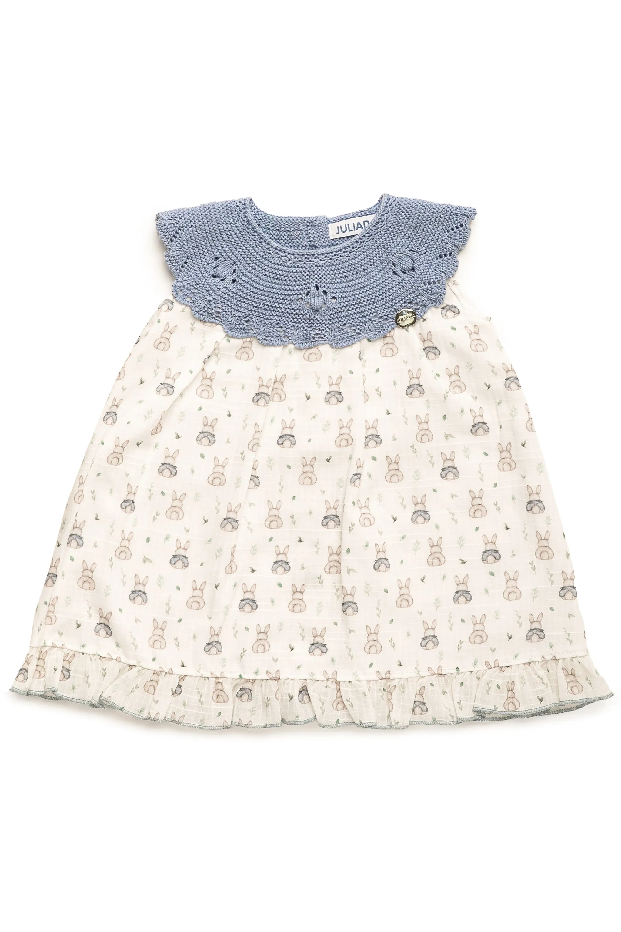 "Mae" Sky Blue Half Knit Bunny Dress