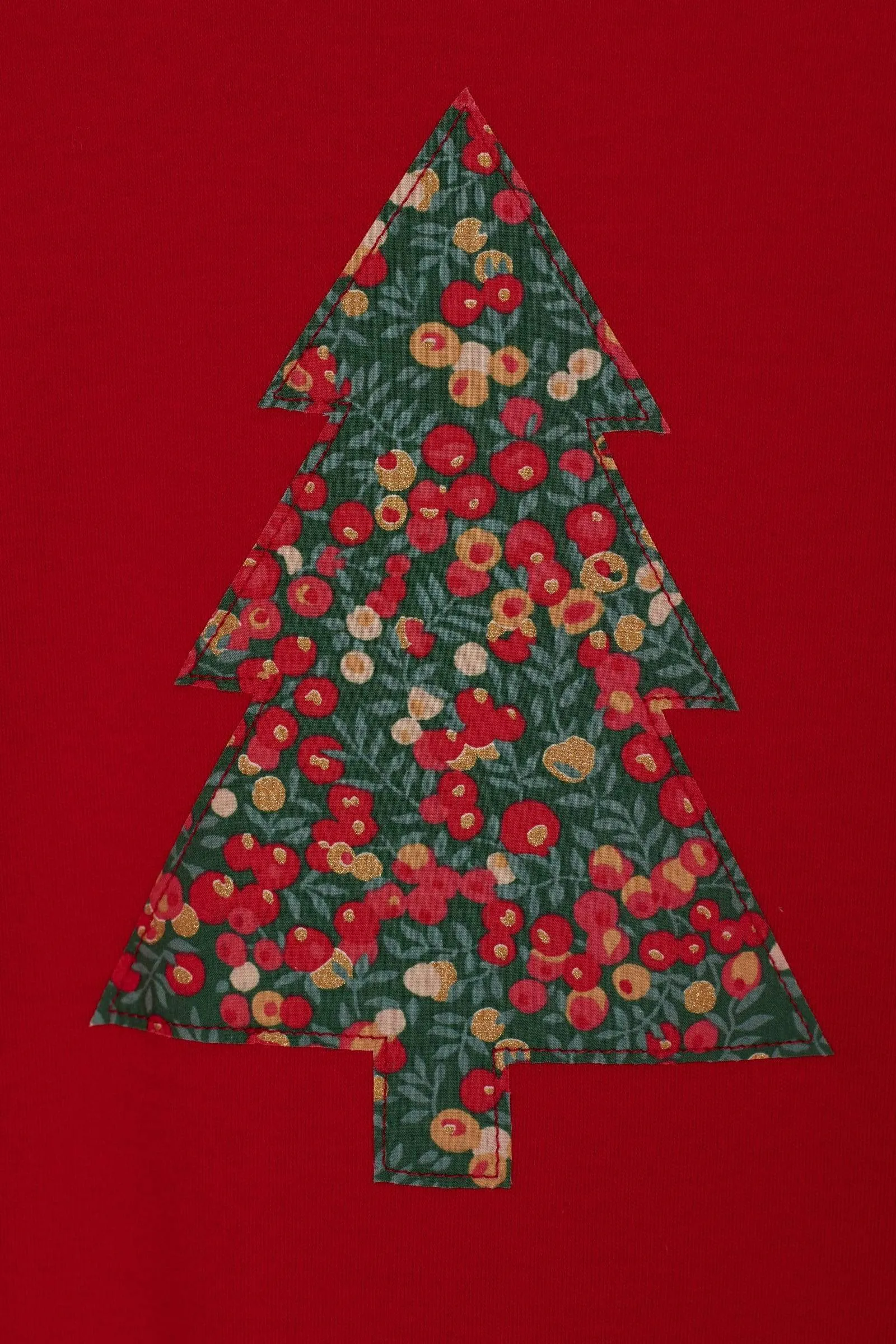 Red Tree T-Shirt in Glitter Wiltshire Liberty Print