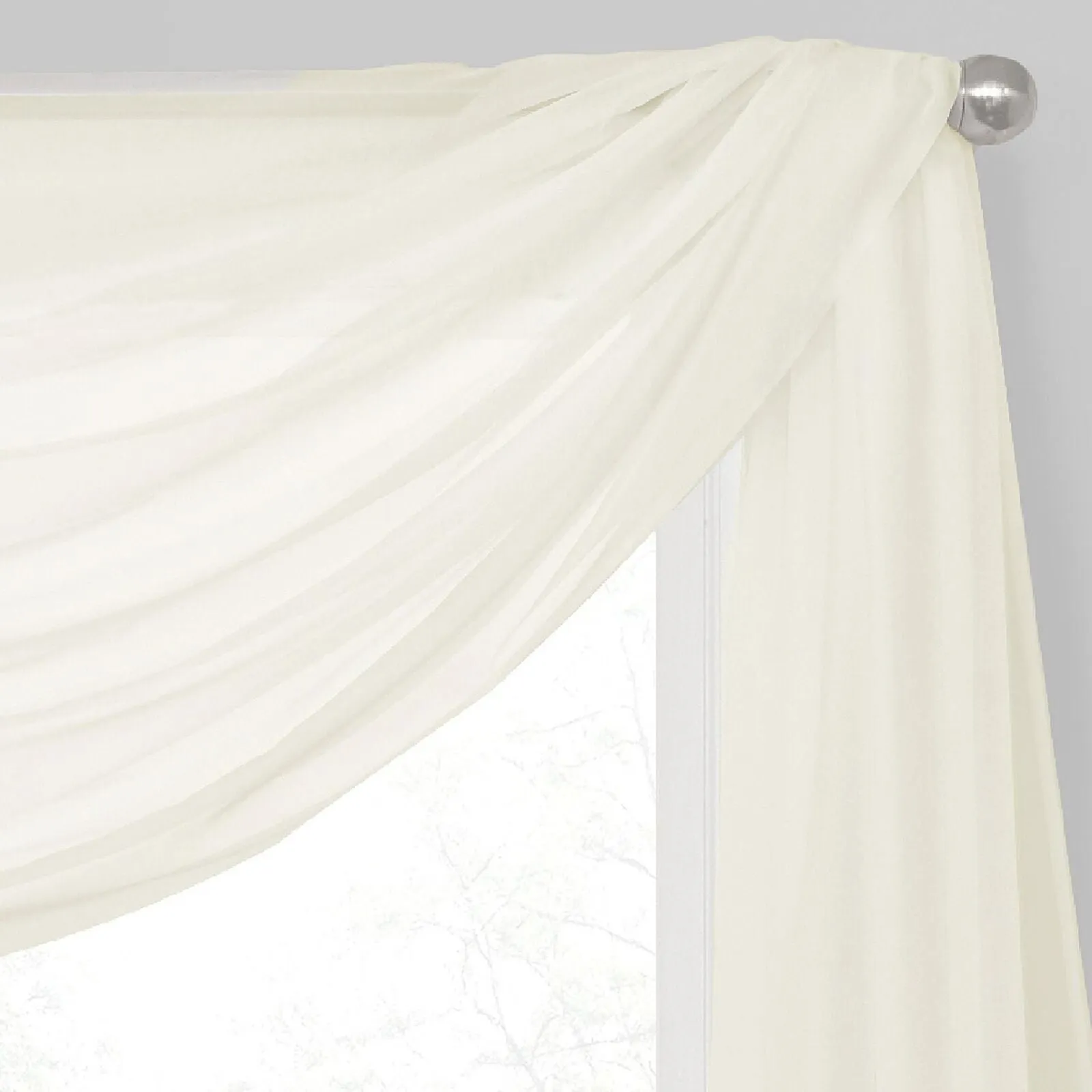 Regal Home Voile Solid Scarf Valance 16719b34536c19 Ivory Off White 54" x 216"