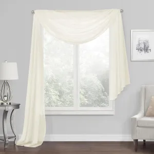Regal Home Voile Solid Scarf Valance 16719b34536c19 Ivory Off White 54" x 216"