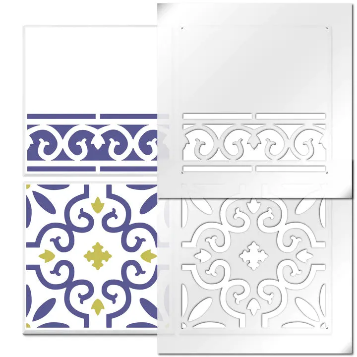 Rissington Tile & Border Stencil