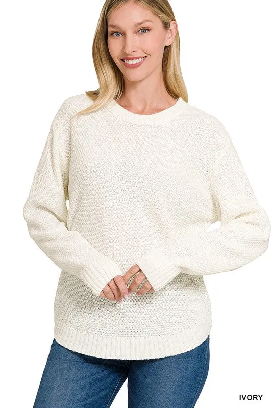Round Neck Green Sweater