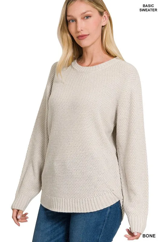 Round Neck Green Sweater