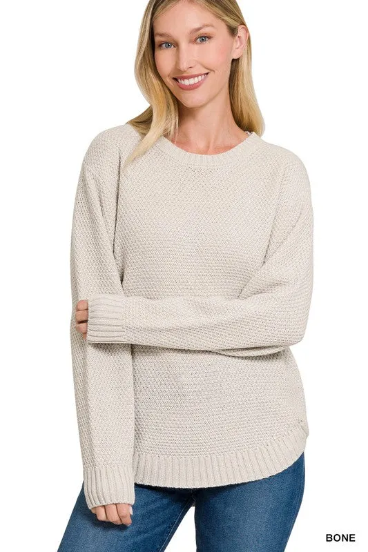 Round Neck Green Sweater