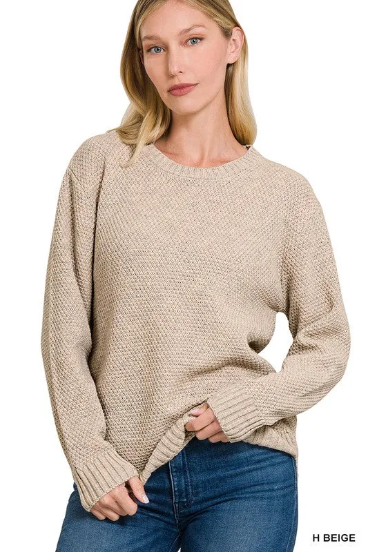 Round Neck Green Sweater