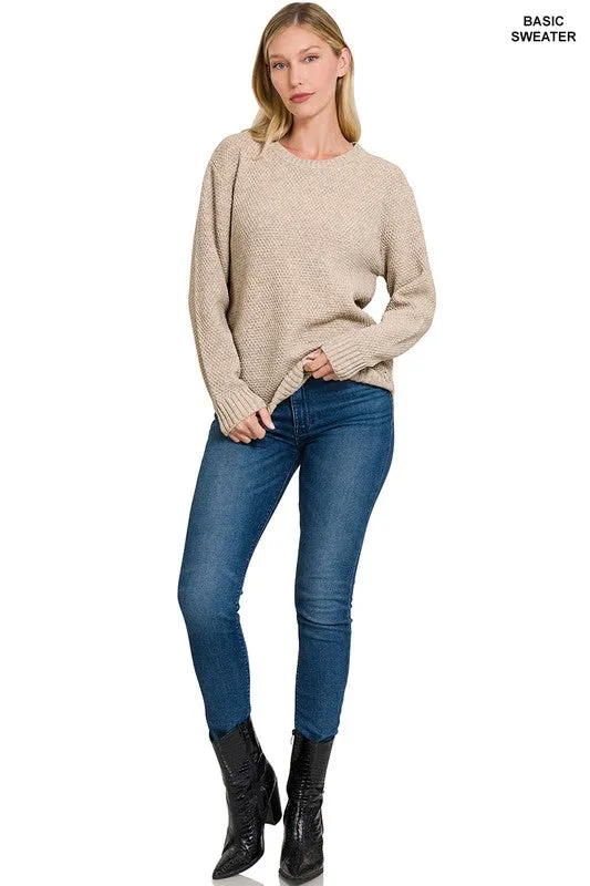 Round Neck Green Sweater