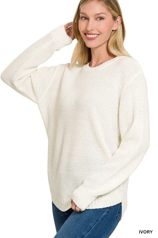 Round Neck Green Sweater