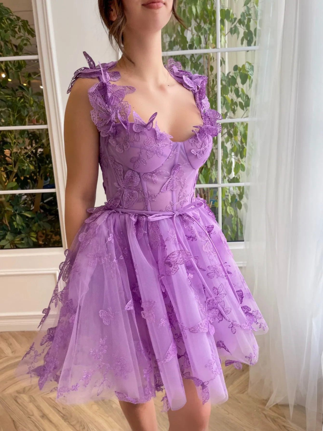 Roycebridal Natalie | Aline Short Tulle Prom Dress with 3D Butterflies