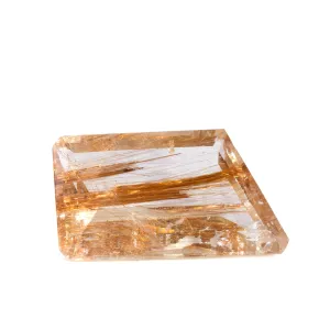 Rutilated Quartz 59.5 carat Asymmetrical Faceted Gemstone