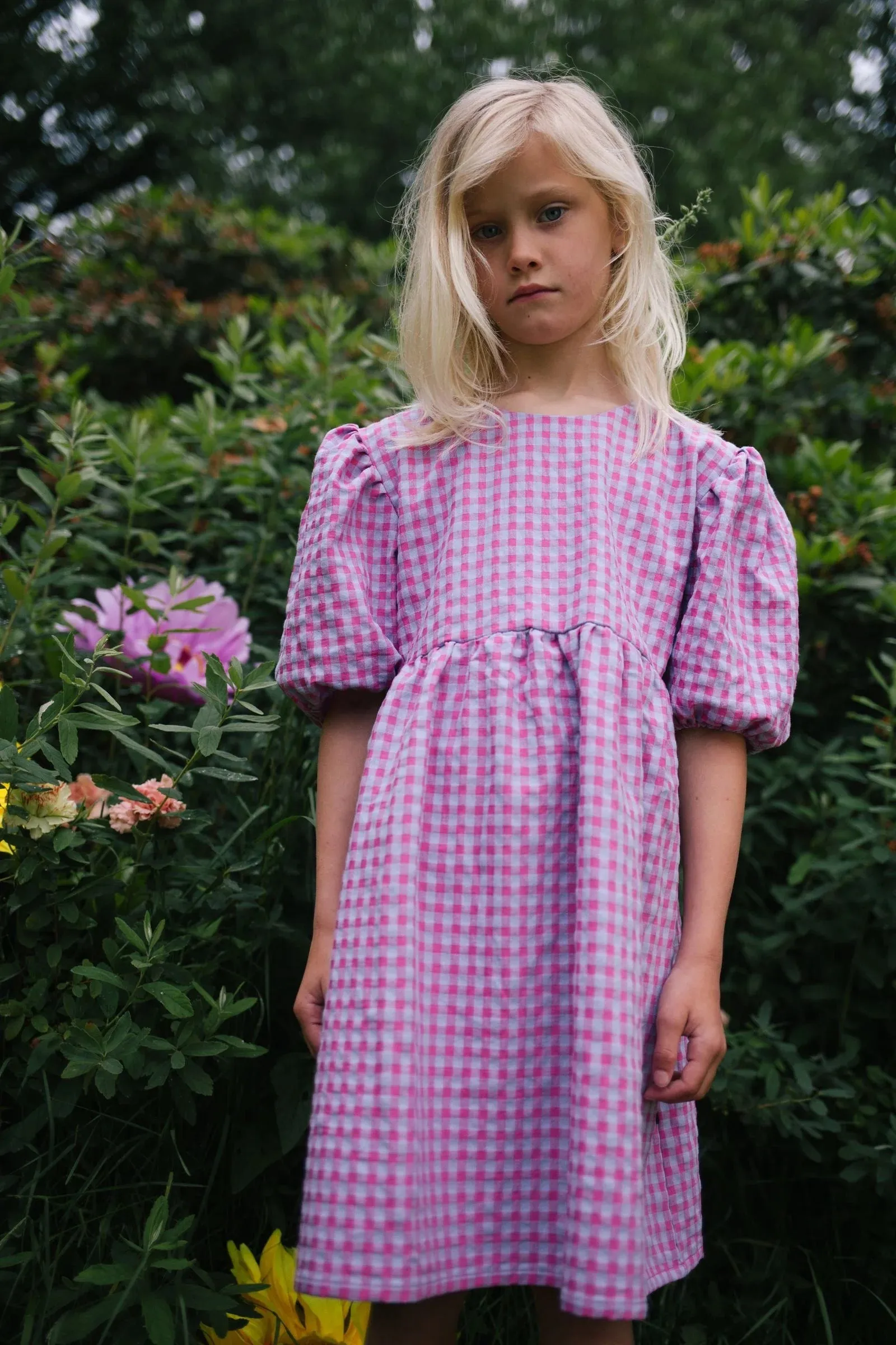 SASSY CHECKED DRESS LAVENDER