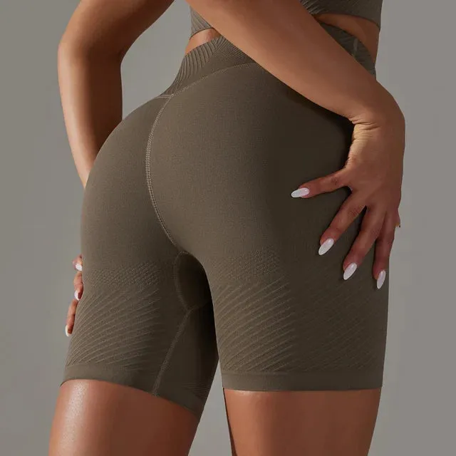 Scrunch Butt Gym Shorts Women - Seamless Yoga Shorts, Workout High Waist Sports Biker Shorts, Running Cycling Leggings