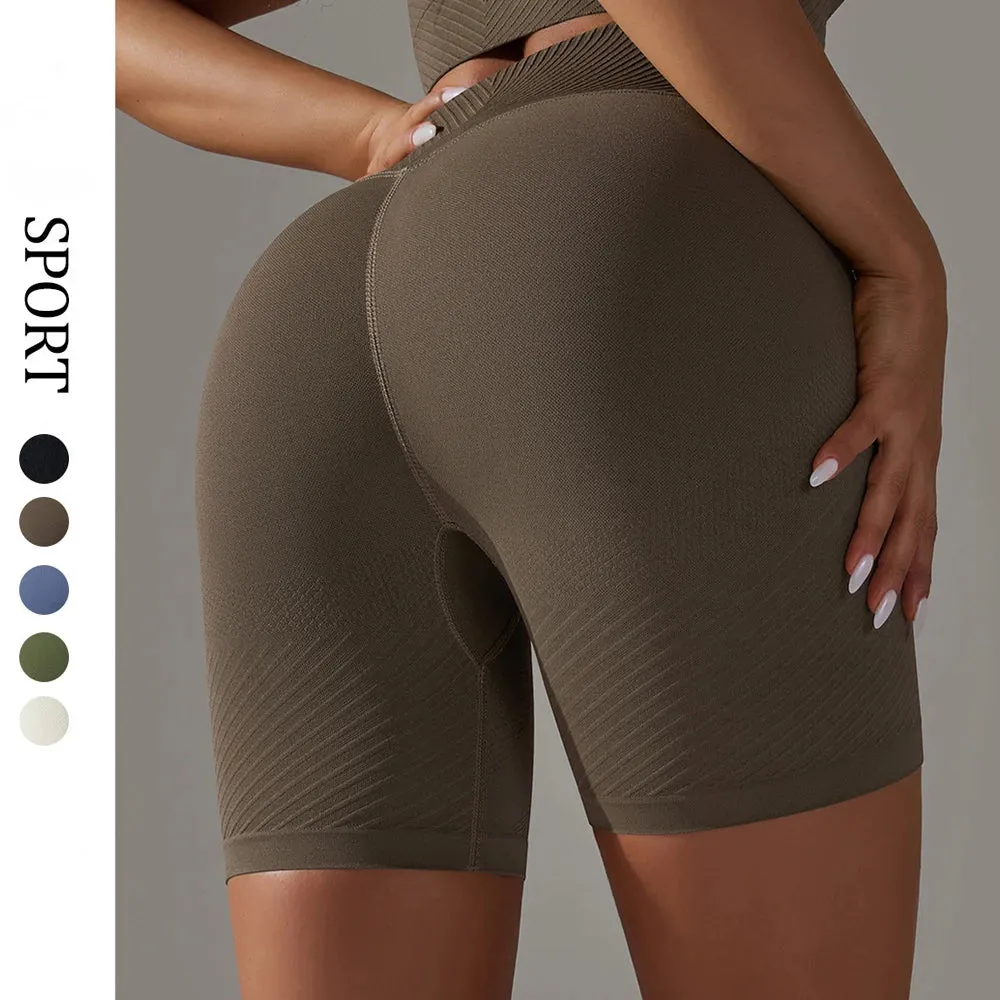 Scrunch Butt Gym Shorts Women - Seamless Yoga Shorts, Workout High Waist Sports Biker Shorts, Running Cycling Leggings