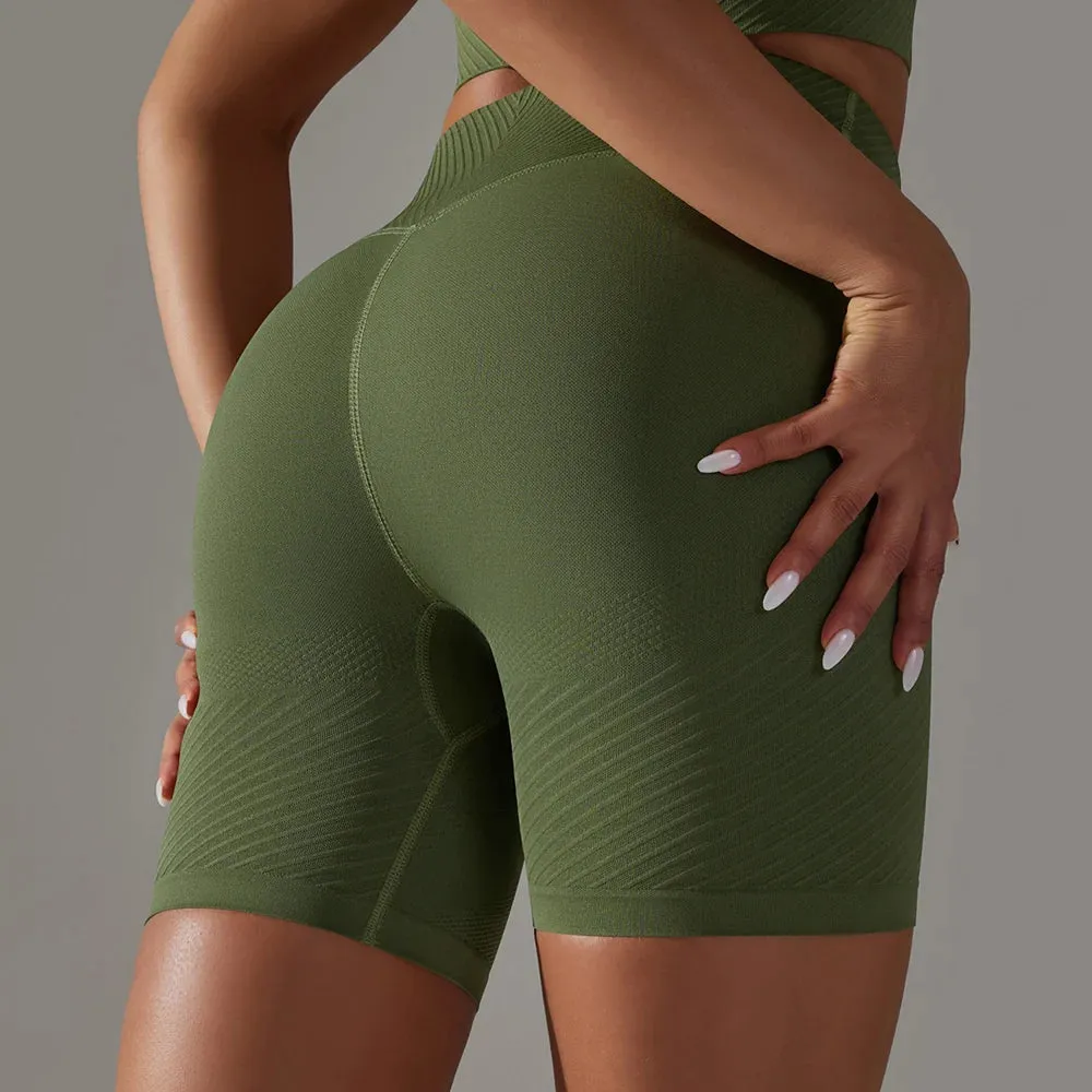 Scrunch Butt Gym Shorts Women - Seamless Yoga Shorts, Workout High Waist Sports Biker Shorts, Running Cycling Leggings