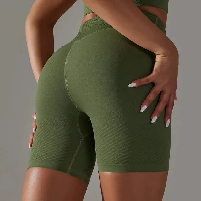 Scrunch Butt Gym Shorts Women - Seamless Yoga Shorts, Workout High Waist Sports Biker Shorts, Running Cycling Leggings