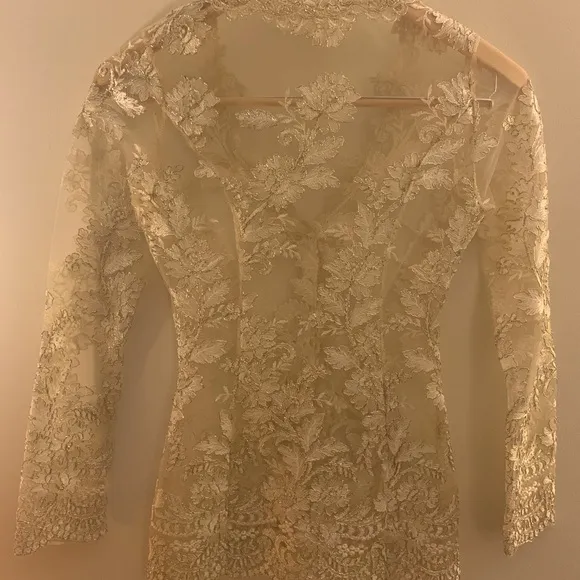 Sheer Embroidered Blazer &amp; Shorts Set