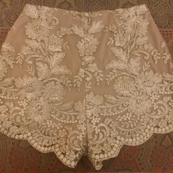 Sheer Embroidered Blazer &amp; Shorts Set