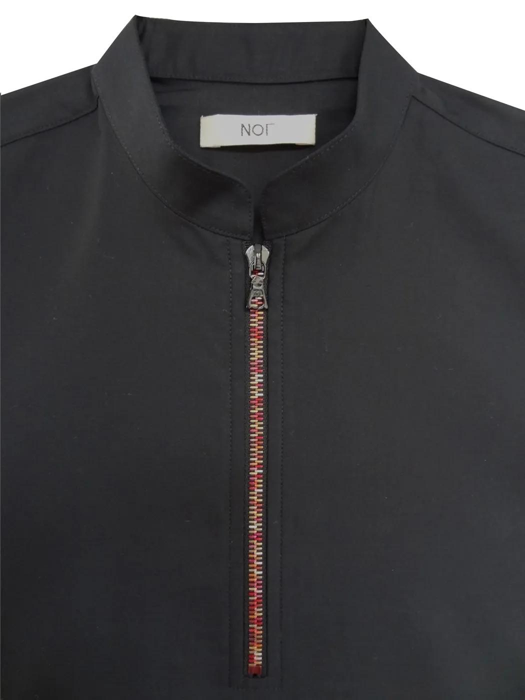 Short Sleeve Polo Shirt with Red Zipper