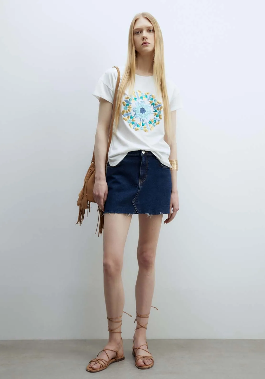 Short sleeve Sequin T-Shirt - White
