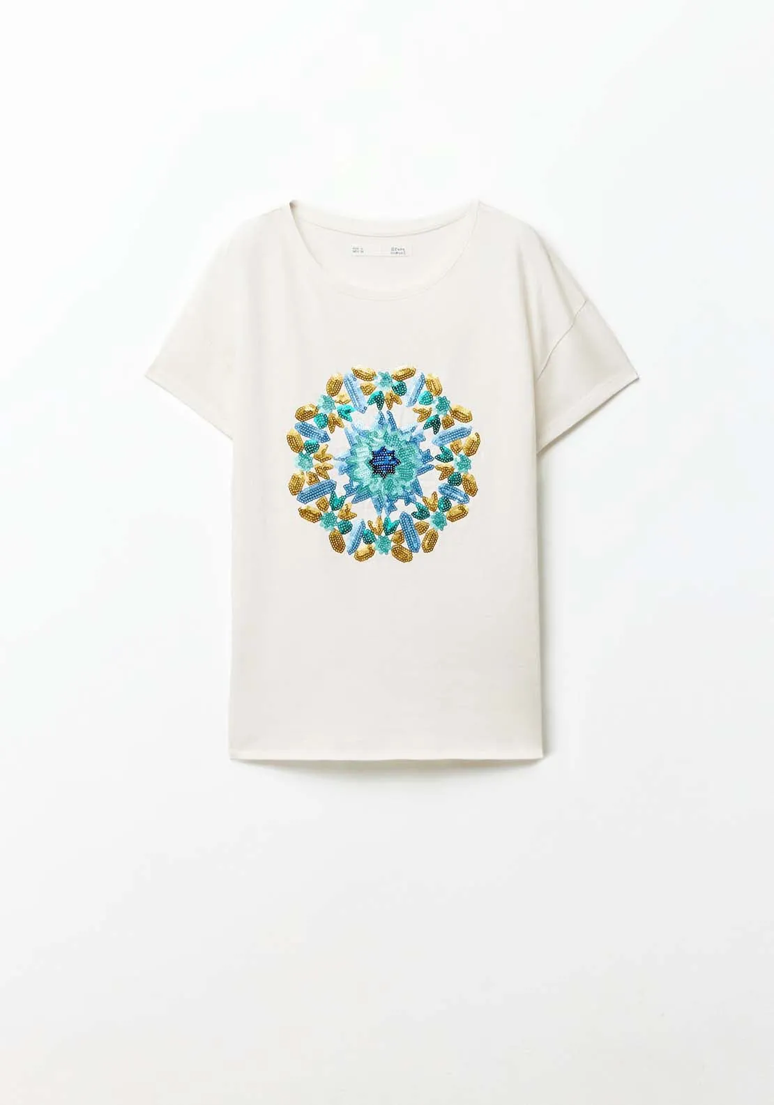 Short sleeve Sequin T-Shirt - White