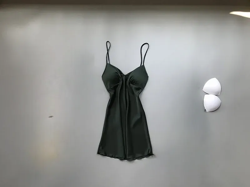 Silky Satin Pyjama Set with Removable Bra Cups