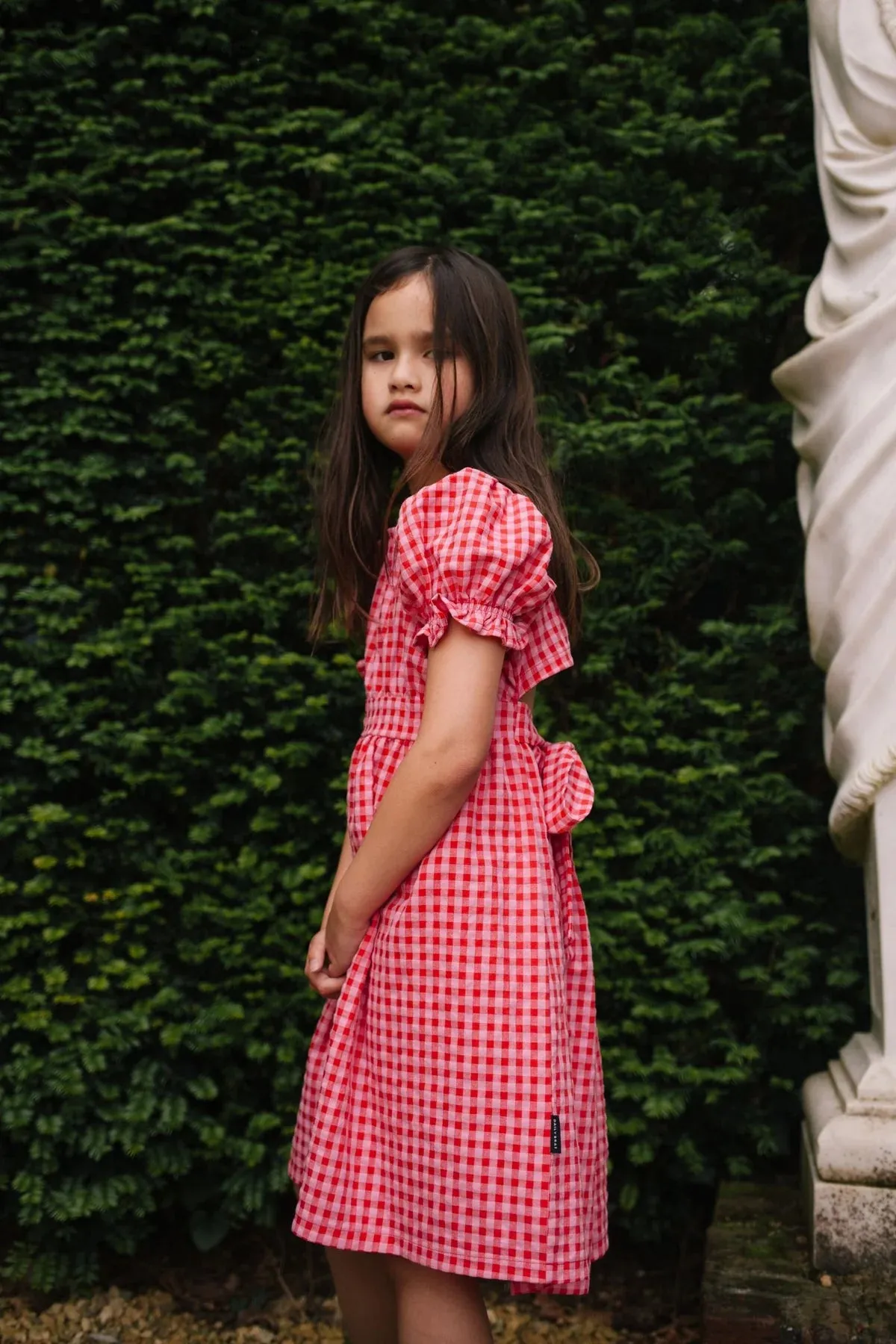 SILLY CHECKED DRESS SUNNY RED