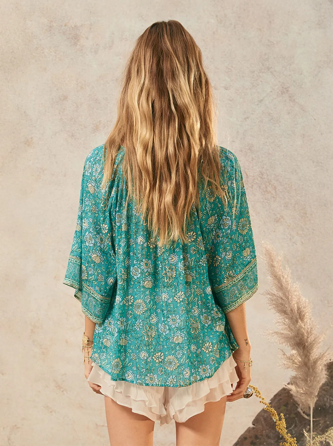 Spell - Elysian Short Sleeve Blouse - Jade