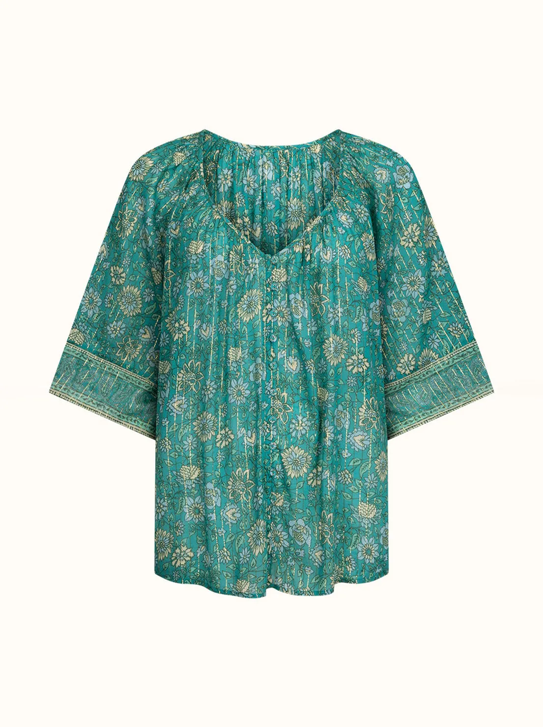 Spell - Elysian Short Sleeve Blouse - Jade