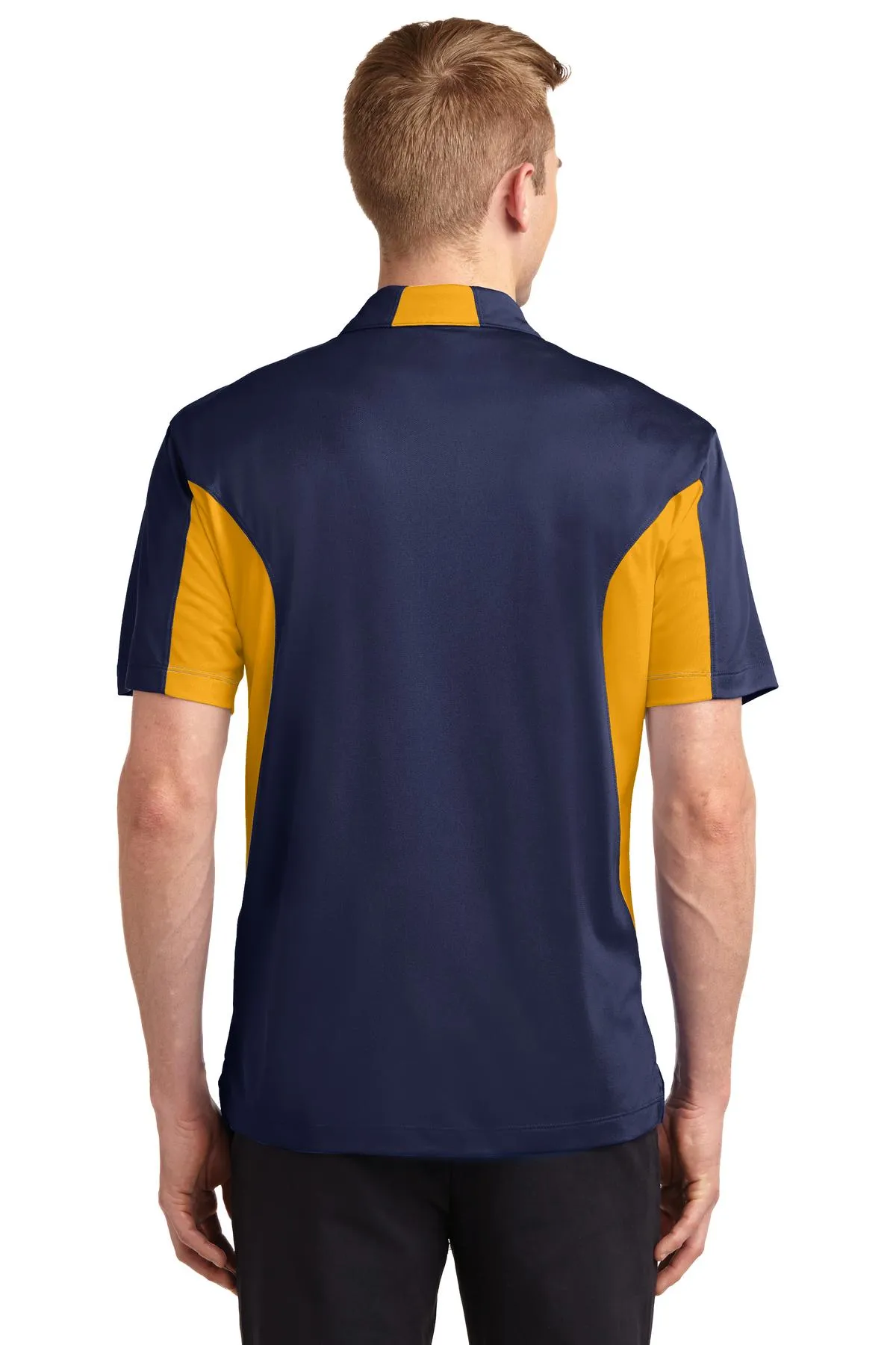 Sport-Tek Tall Side Blocked Micropique Sport-Wick Polo. TST655 True Navy/ Gold Tall