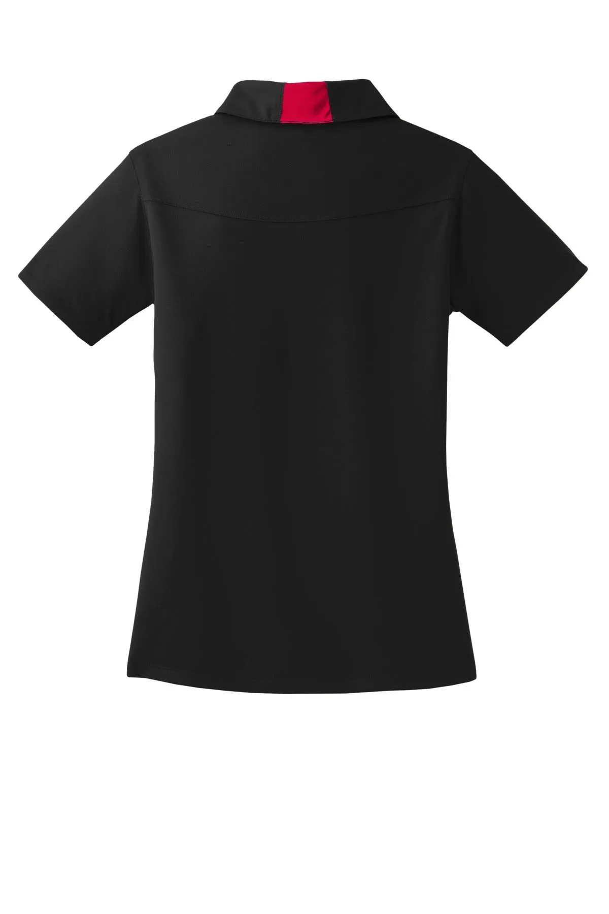 Sport-Tek Women's Side Blocked Micropique Sport-Wick Polo. LST655 Black/ Deep Red