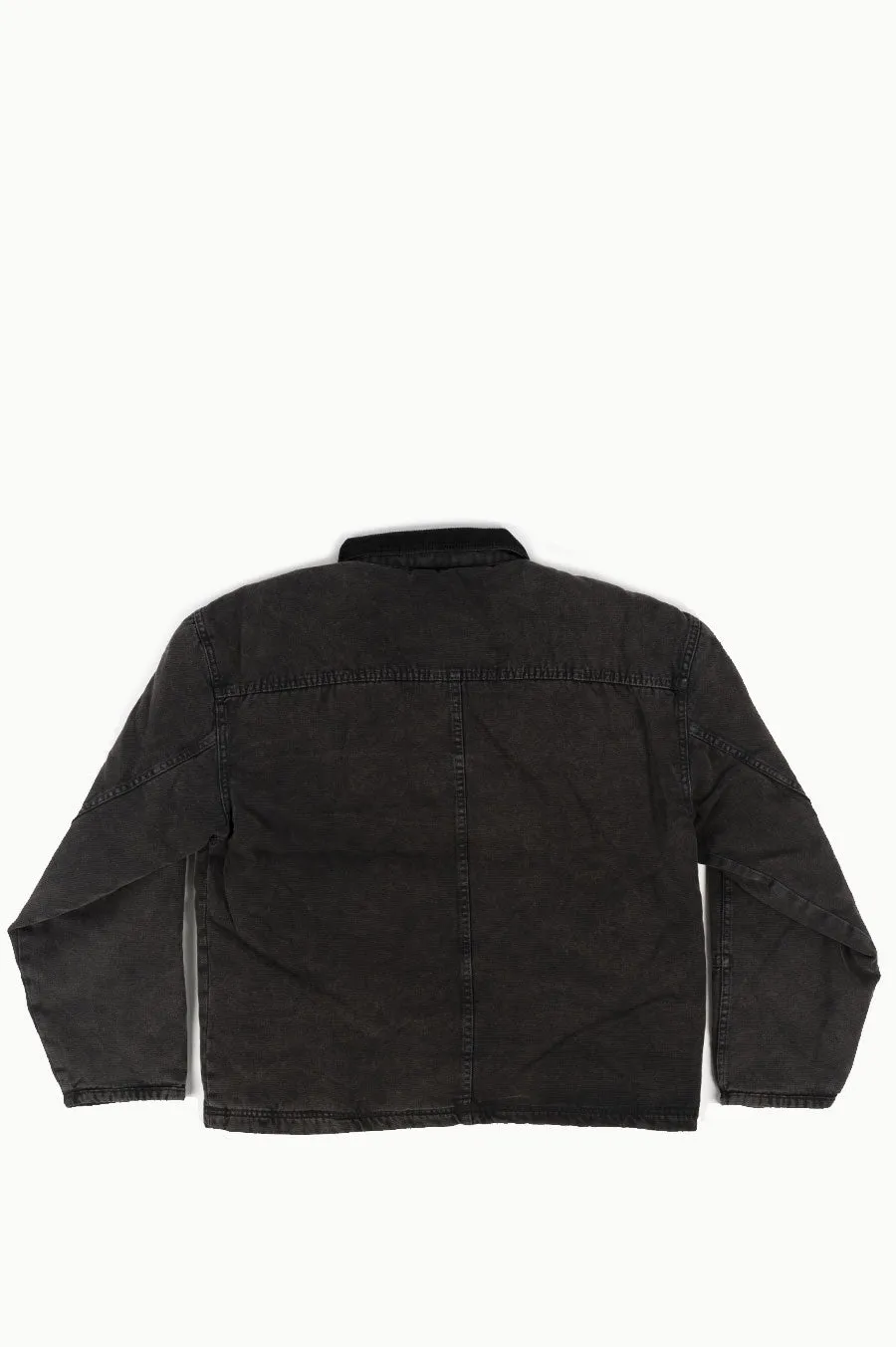 STUSSY WASHED CANVAS SHOP JACKET BLACK