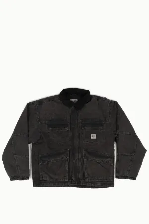 STUSSY WASHED CANVAS SHOP JACKET BLACK