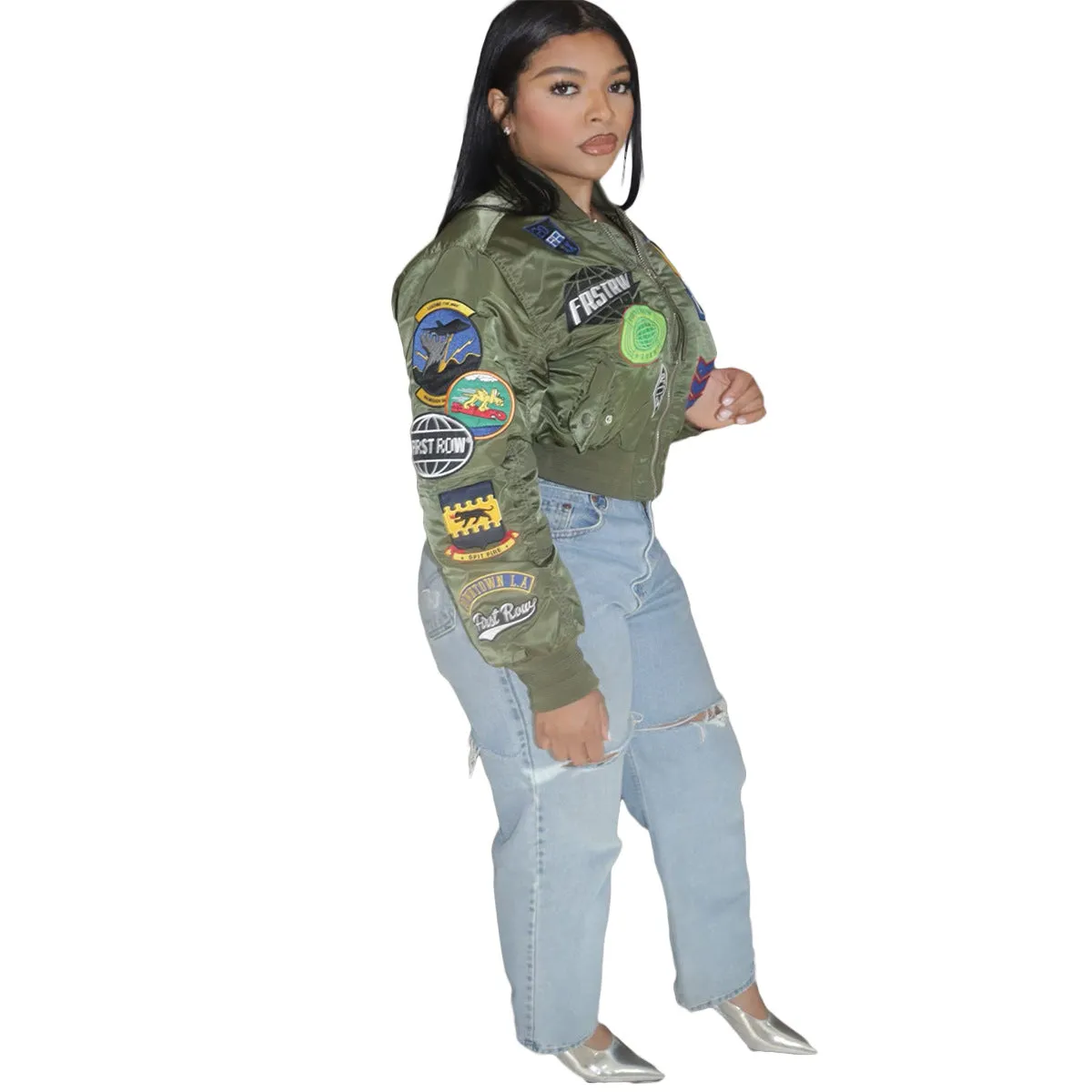 Stylish Embroidered Bomber Jacket with Casual Chic Vibes