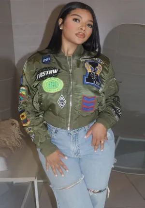 Stylish Embroidered Bomber Jacket with Casual Chic Vibes