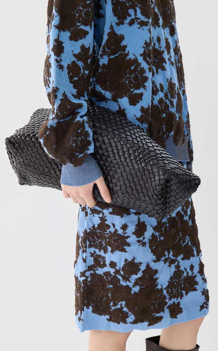 Sweater / JNBY Peony Jacquard Polo Neck Knit Pullover