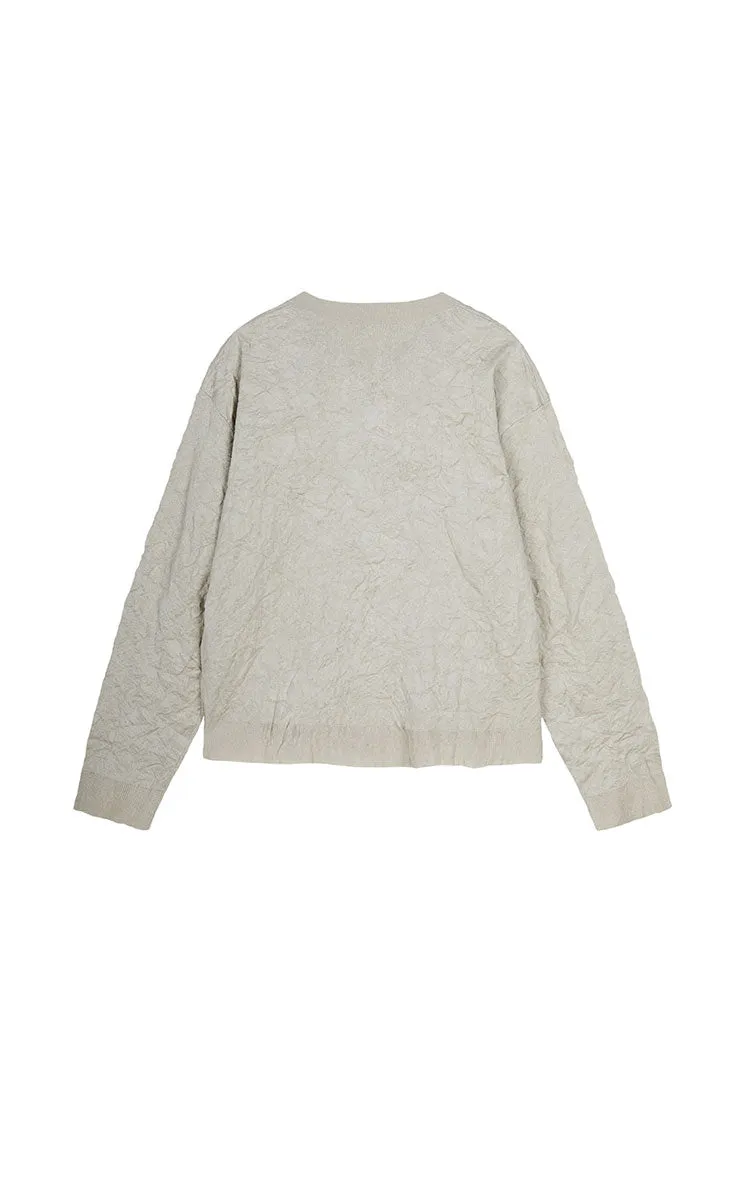 Sweater / JNBY Textured Crease Knit Cardigan
