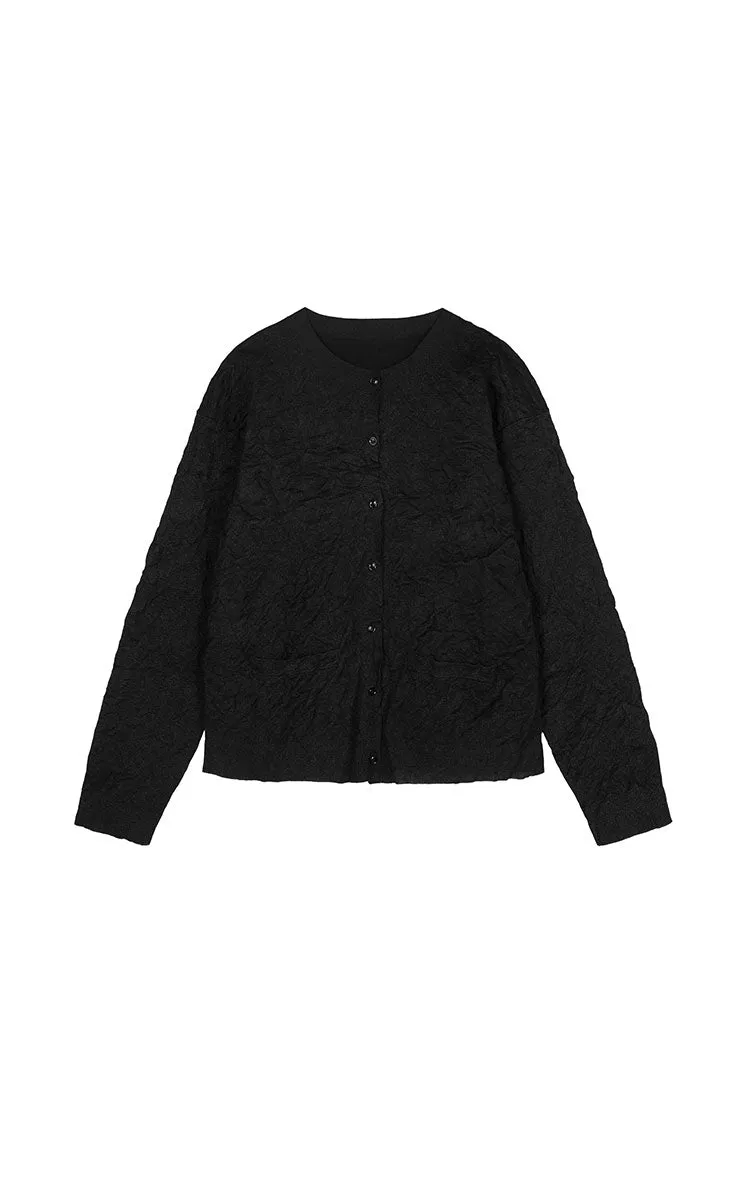 Sweater / JNBY Textured Crease Knit Cardigan
