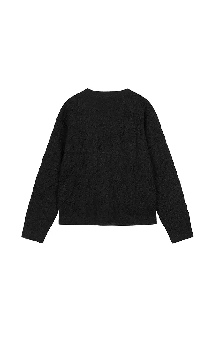 Sweater / JNBY Textured Crease Knit Cardigan