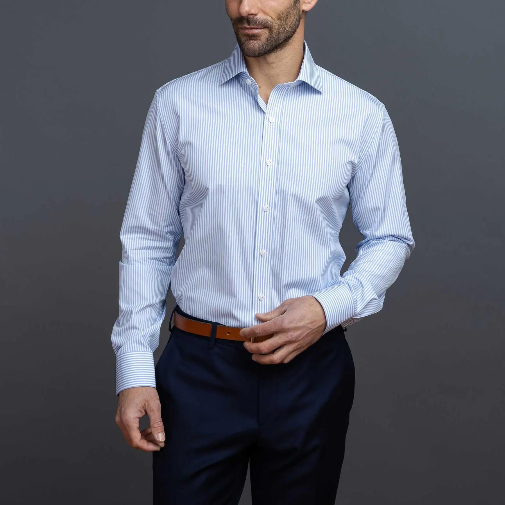 The Light Blue Settle Stripe Custom Shirt