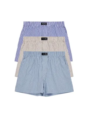 Three-Pocket Boxers 3 Pack Blue/Khaki