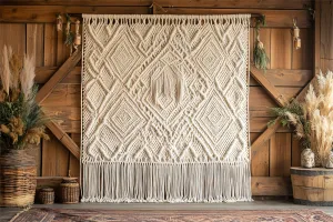 Toile de Fond Boho Arc Macramé Franges Chic GQ2-49