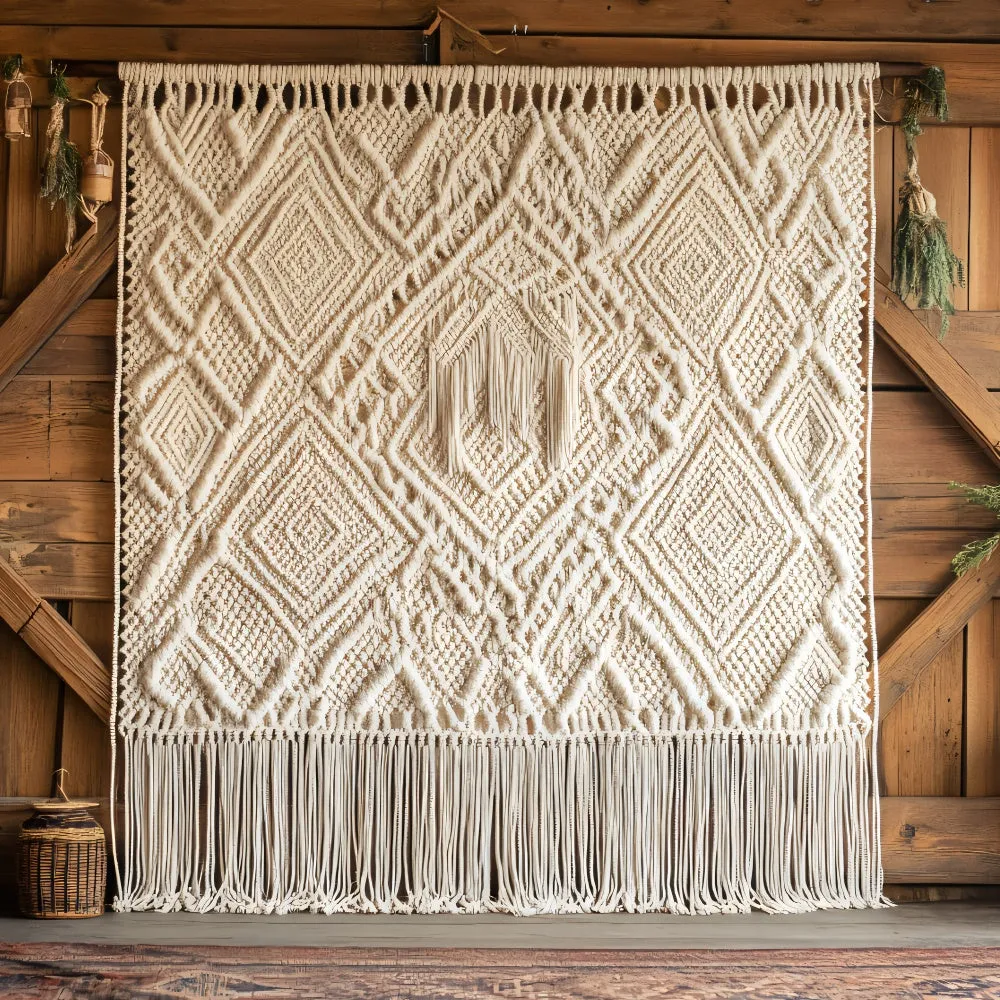 Toile de Fond Boho Arc Macramé Franges Chic GQ2-49