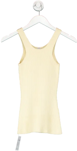 Totême Cream Knit Curved Tank Top UK XXS