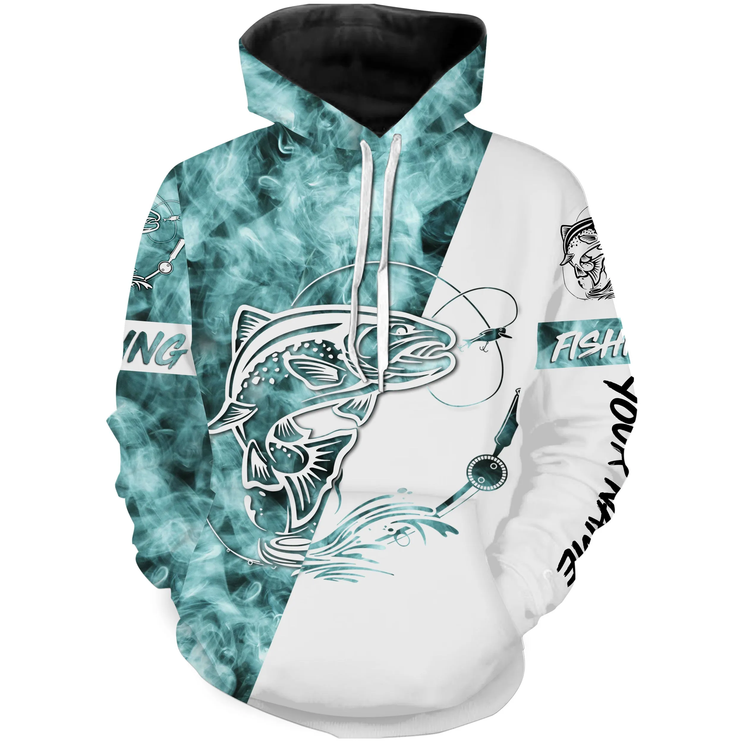 Trout Fishing Blue Smoke 3D Custom Name Shirts Personalized Fishing Gifts | Hoodie - SDF141